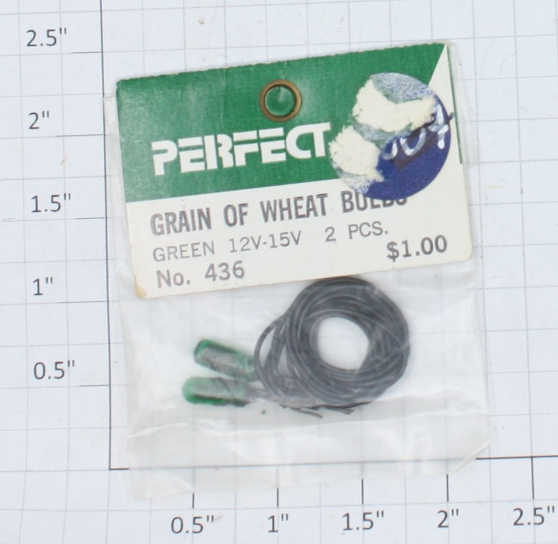 Perfect 436-1 Grain of Wheat Bulbs Green 12v-15v (Pack of 2)