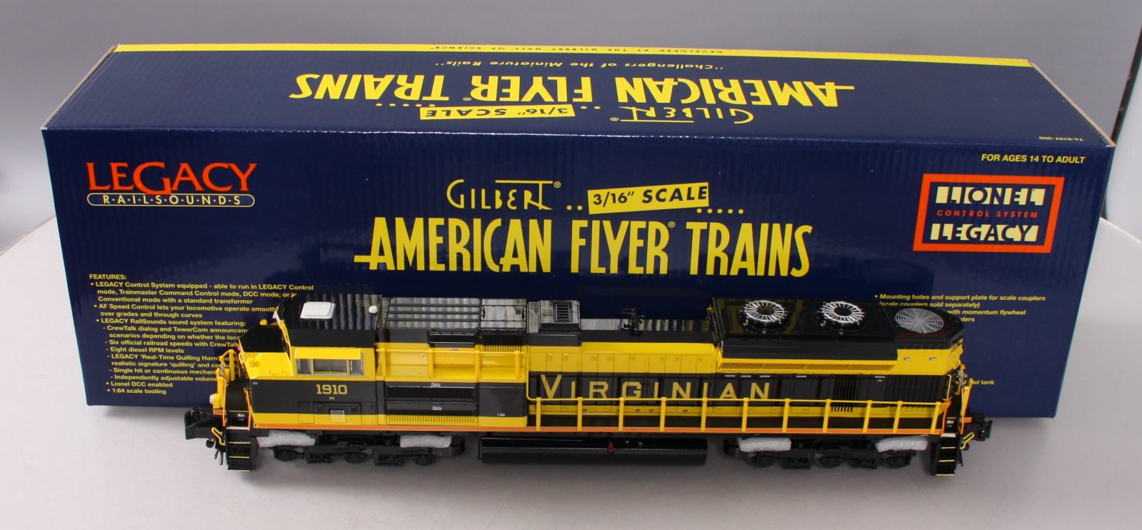 American Flyer 6-42536 S Virginian NS Heritage SD70Ace Diesel Locomotive #1910