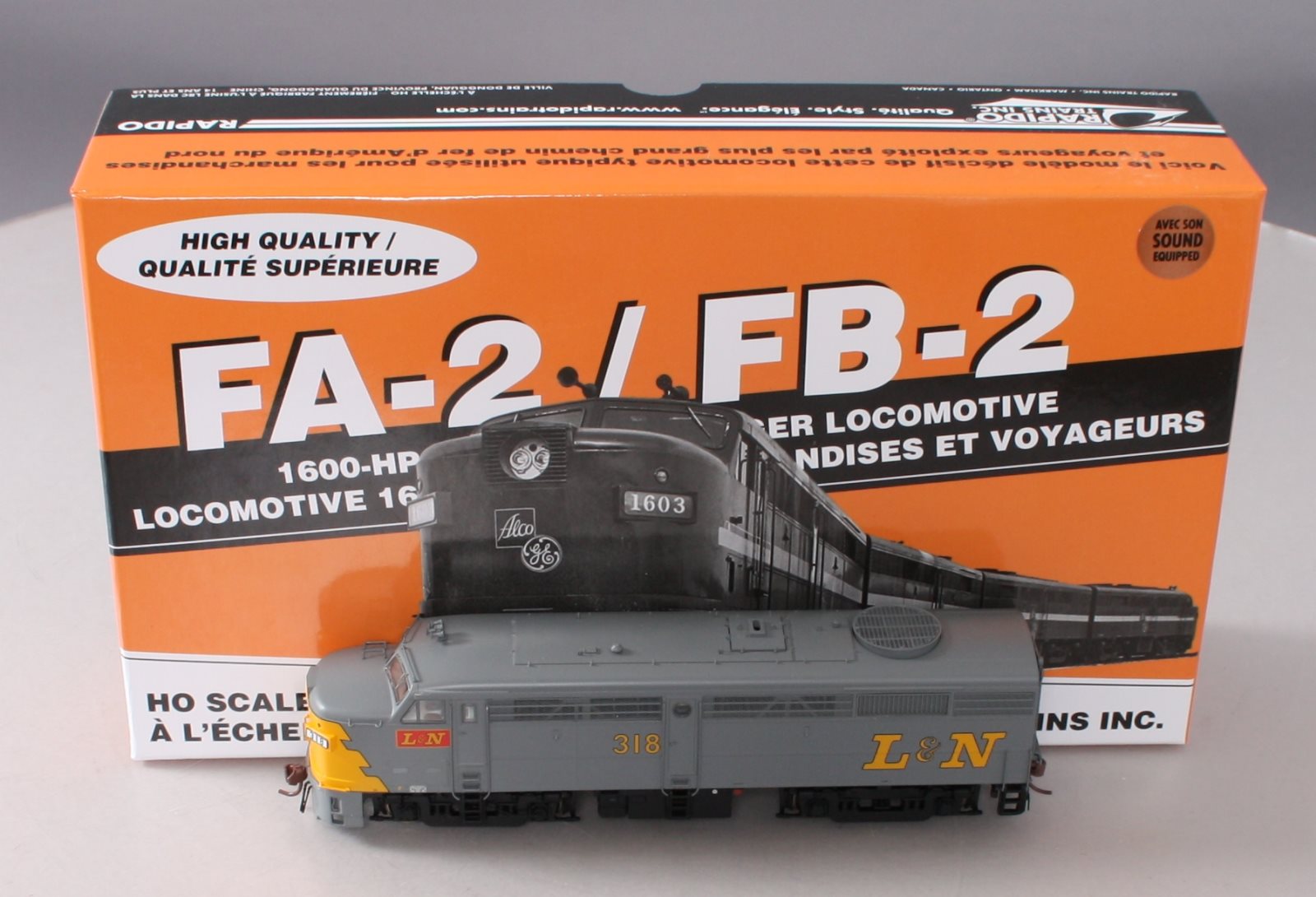 Rapido Trains 21575 HO L&N Alco FA-2 Diesel Locomotive w/DC & DCC Sound #318