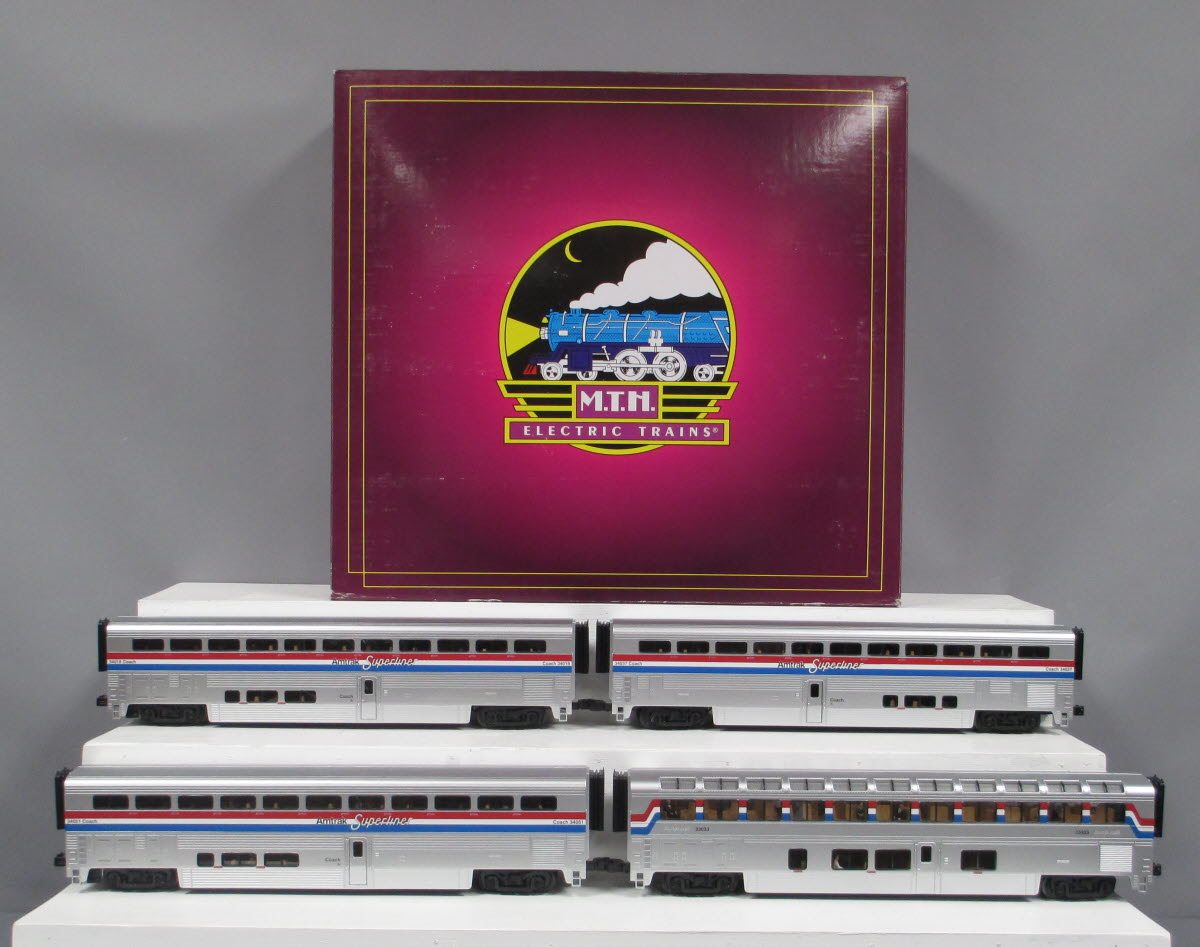 MTH 20-61039 Amtrak (Phase III) 4-Car 70' Superliner Passenger Set