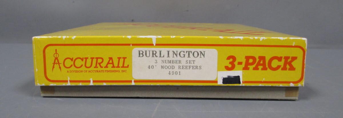 Accurail 4901 HO Burlington 3 Number Set 40'' Wood Reefers Kit (Set of 3)