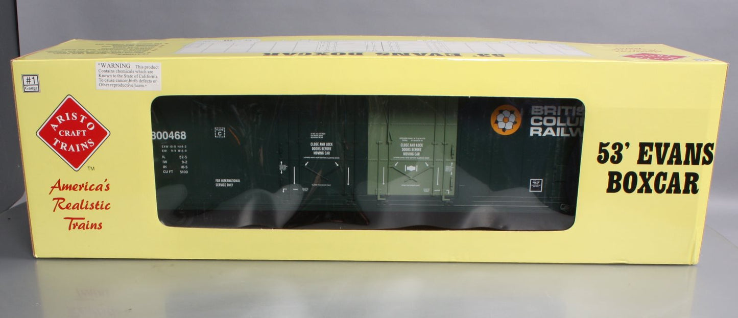 Aristo-Craft 50008 G Scale British Columbia Railway 53' Evans Boxcar #800468