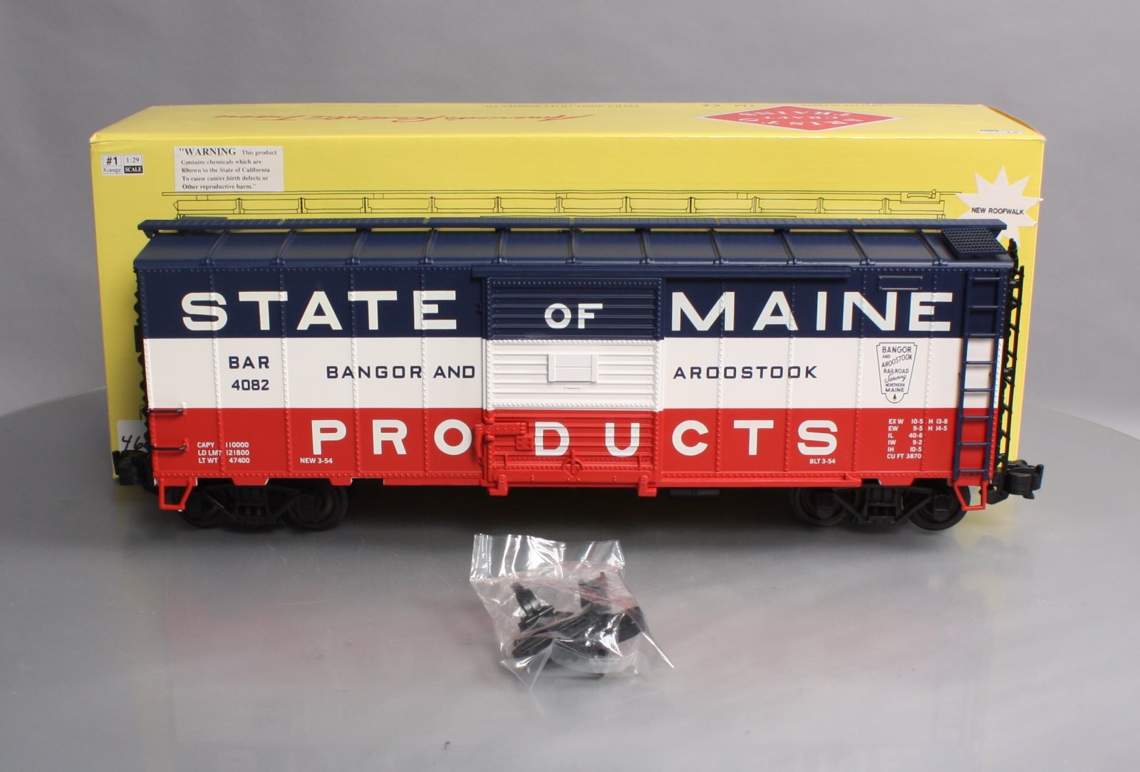 Aristo-Craft 46076 G Gauge B&A State of Maine Steel Boxcar