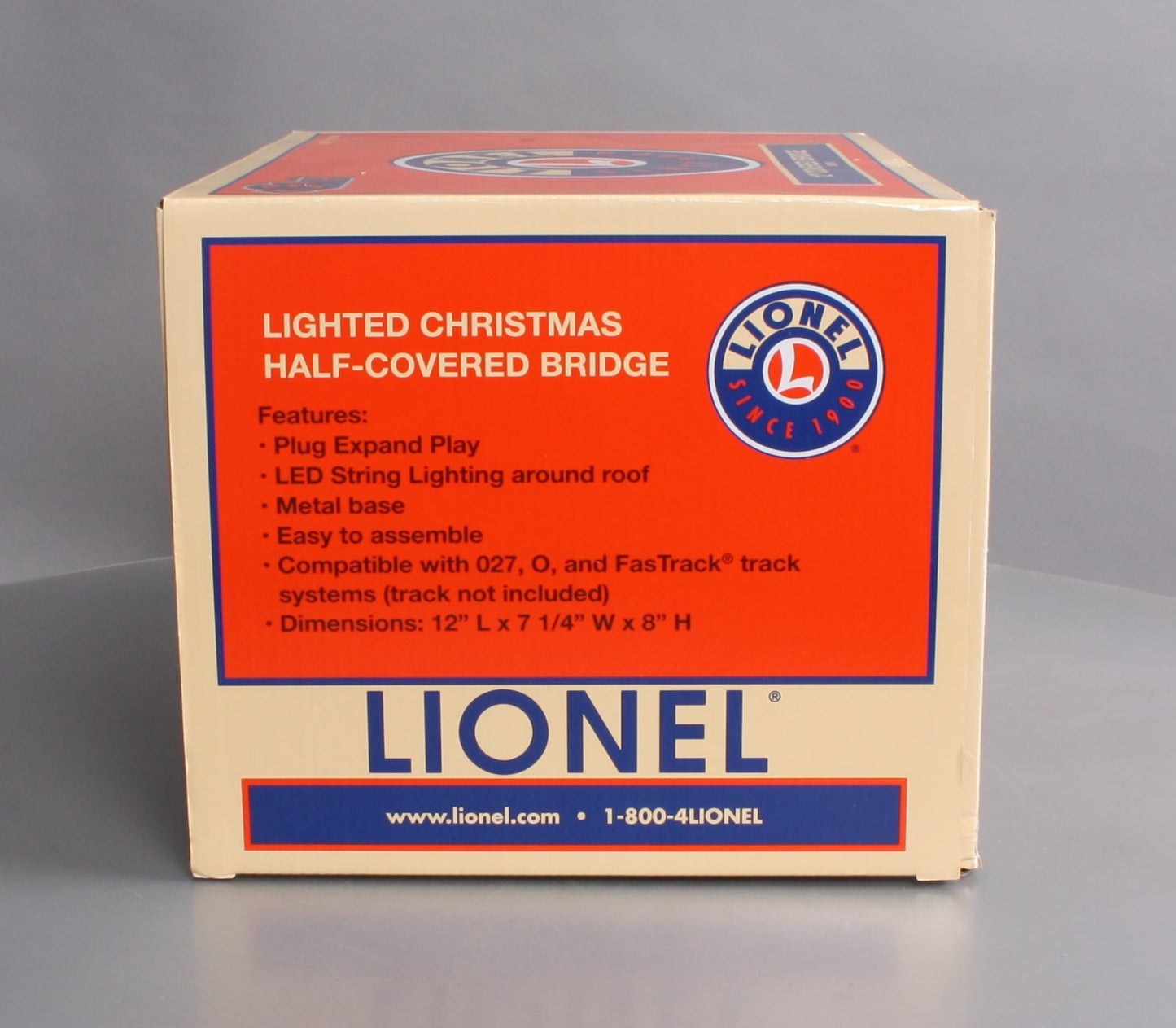 Lionel 1929090 O Lighted Christmas Half-Covered Bridge