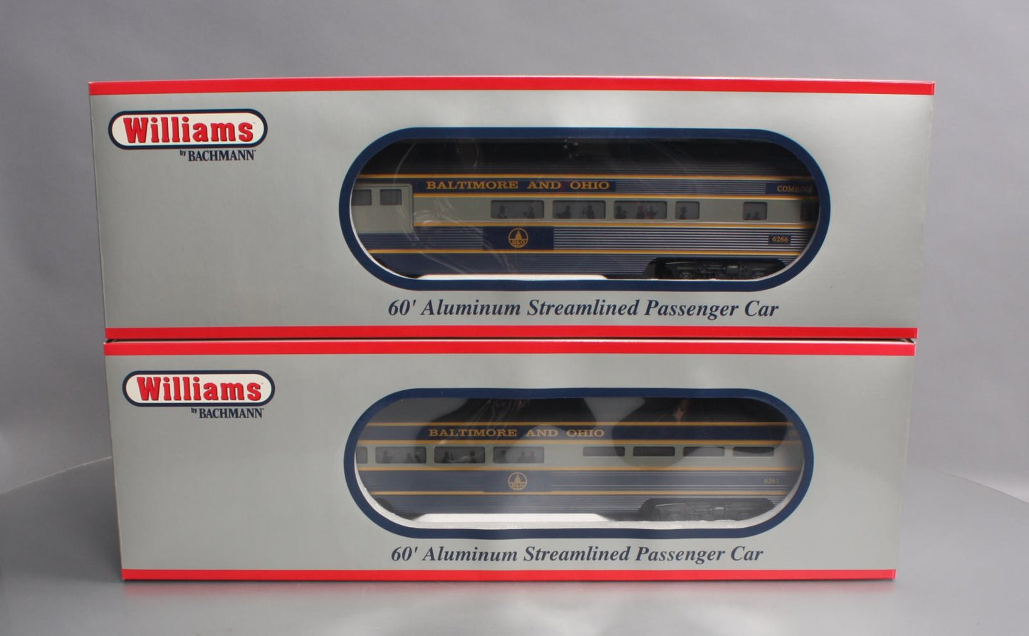 Williams 43001 O Baltimore & Ohio 60 Ft. Alunimun Streamliners Combine/Diner Set