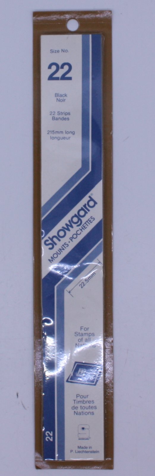 Acme 29-22 Showgard Stamp Mounts 22mm Black Background (Pack of 22)