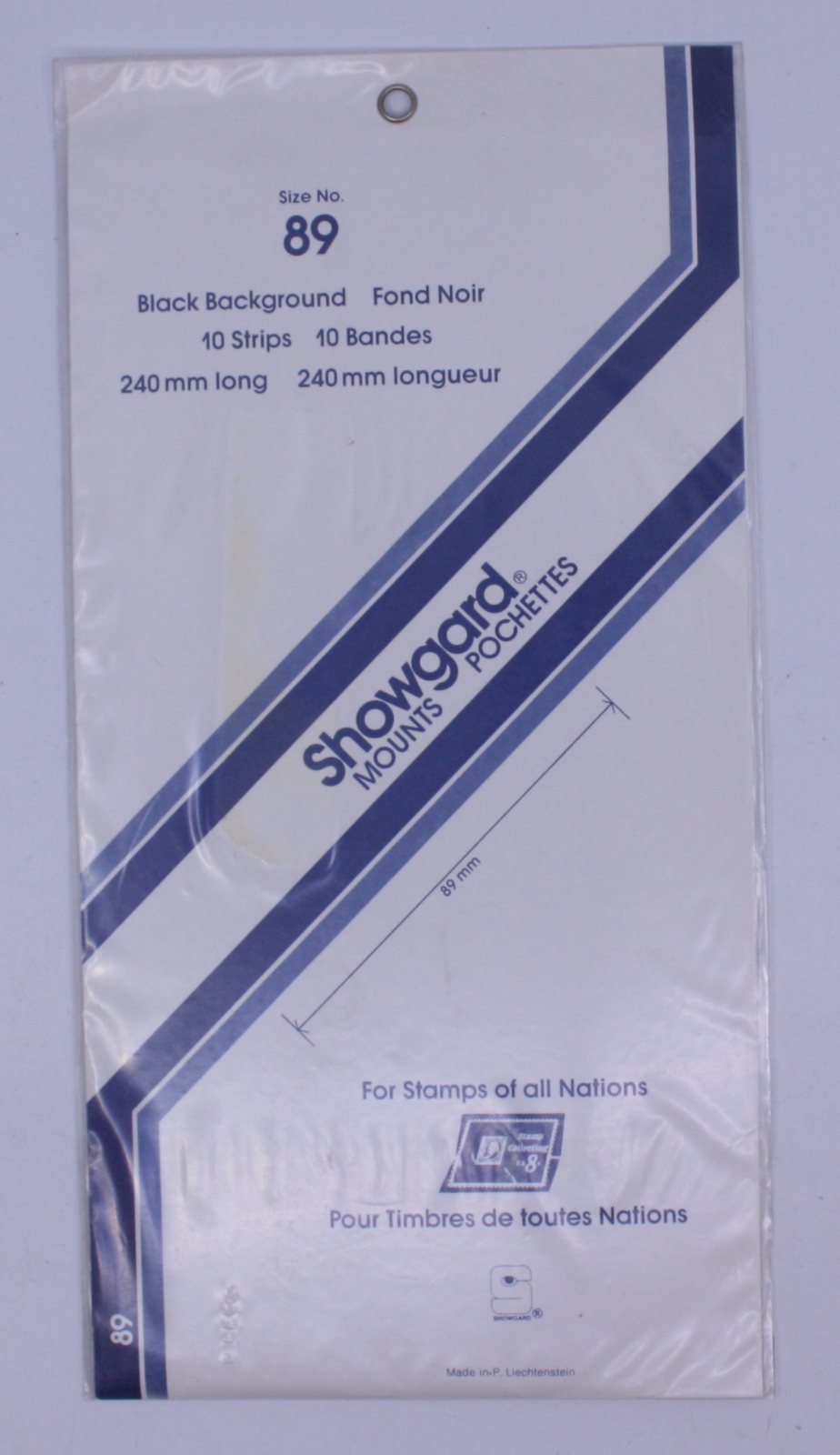Acme 29-100L1 Showgard Stamp Mounts 89mm Black Background