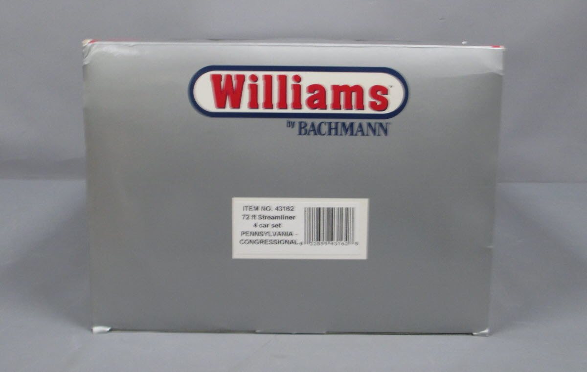 Williams 43162 PRR 72 Ft. Streamline Passenger Cars (Set of 4)