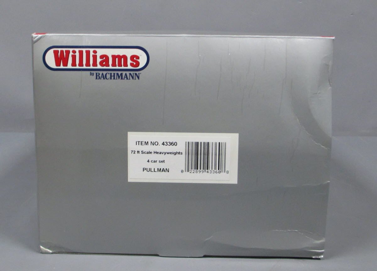 Williams 43360 O 72 Ft. Heavyweight Passenger Car (Pack of 4)