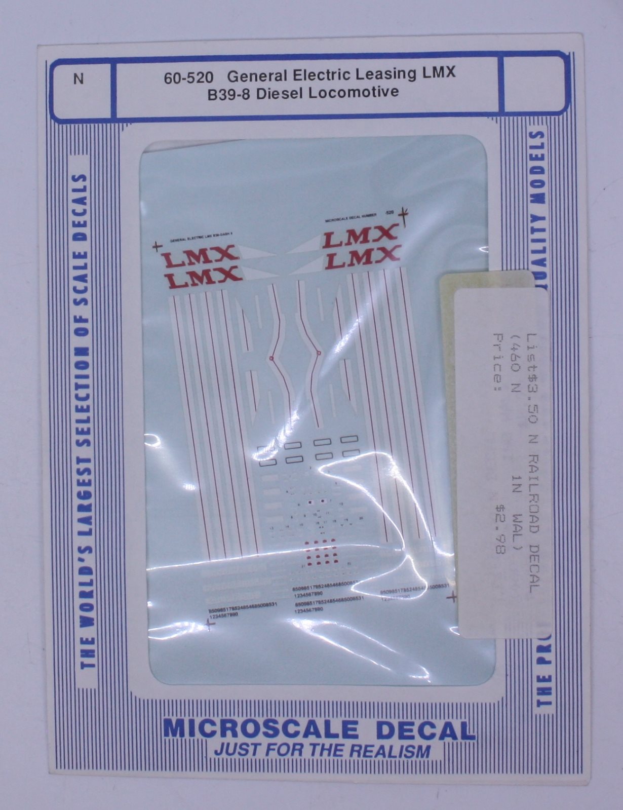 Microscale 60-520 N GE Leasing LMX B39-8 Diesel Locomotive Decal Sheet