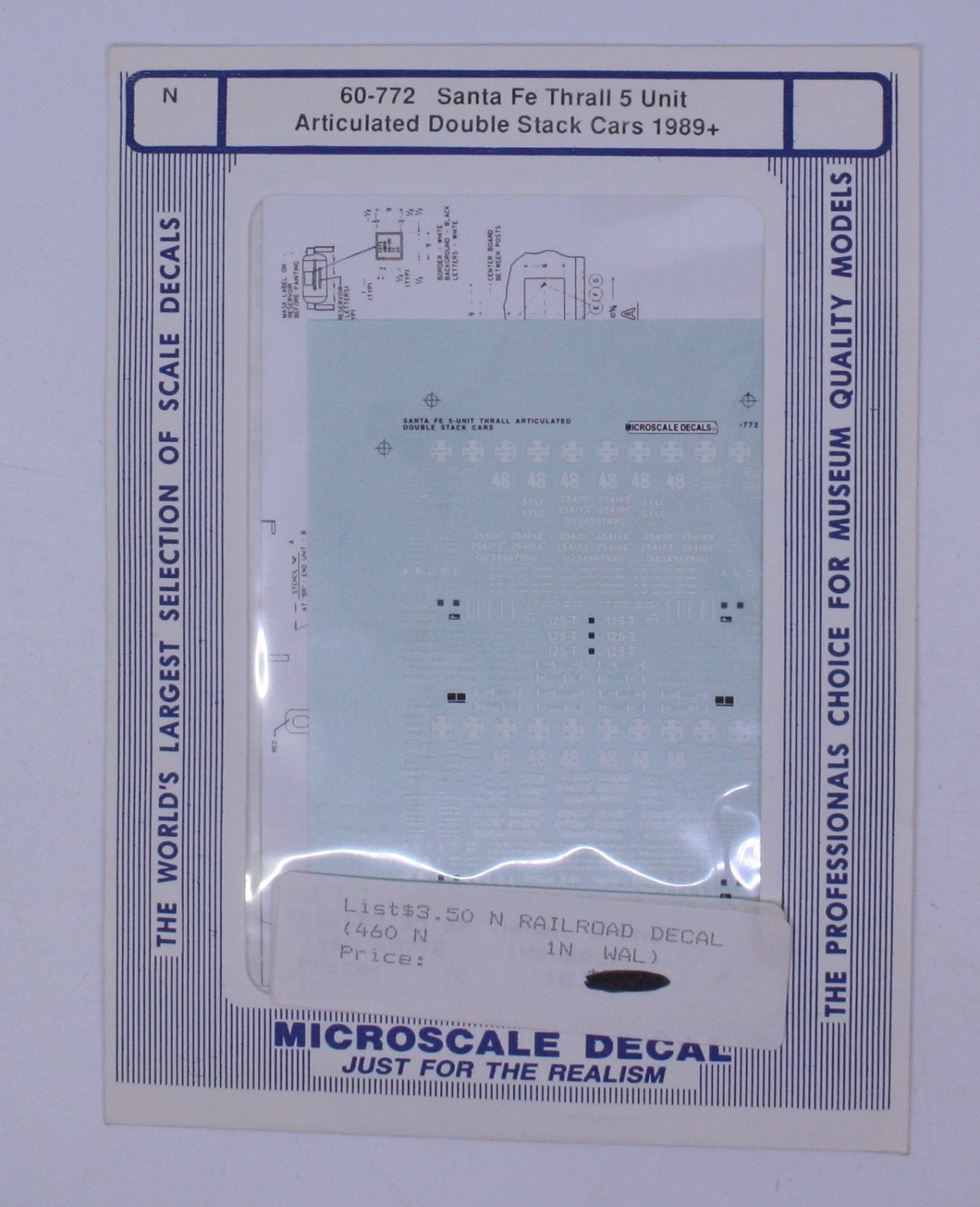 Microscale 60-770 N 1970+ GATX ACF 4 Bay 50'' Airslide Covered Hopper Decal Shee