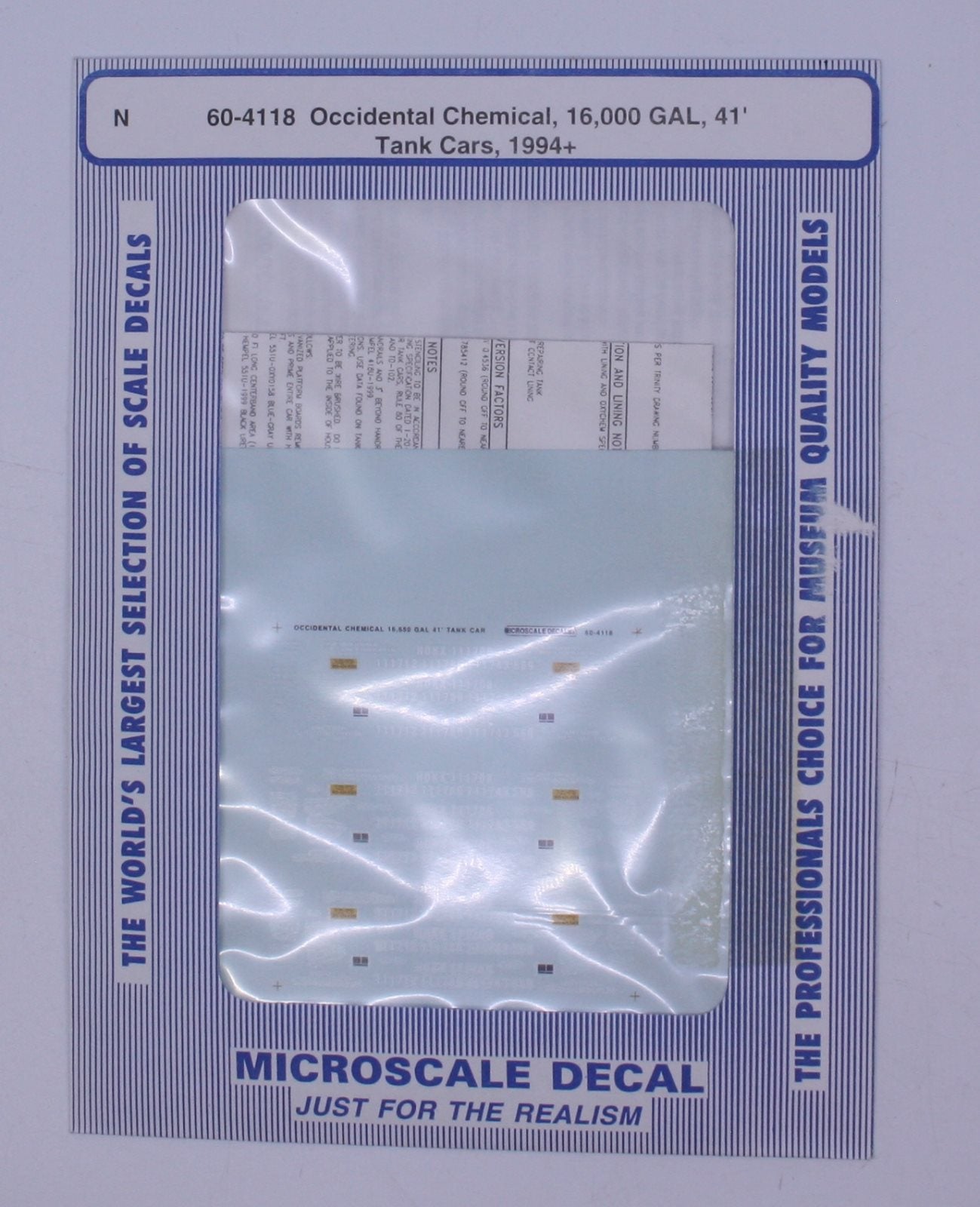 Microscale 60-4118 1994+ Occidental Chem 41'' 16,000 Gal. Tank Cars Decal Sheet