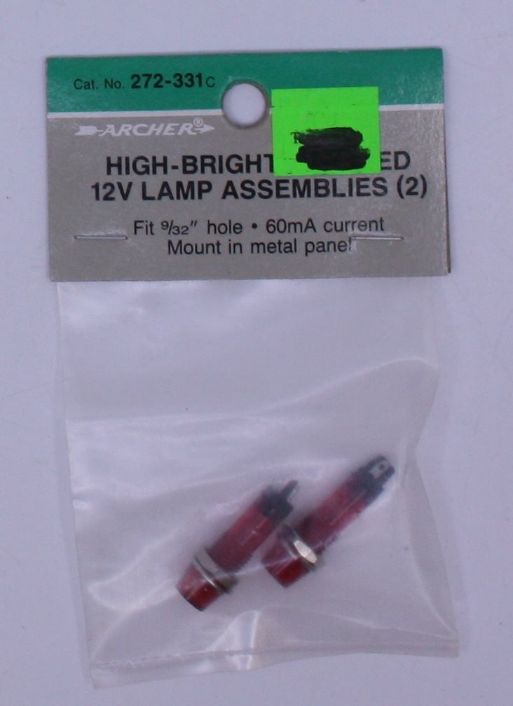 Radio Shack 272-331 100 High-Brightness Red 12V Lamp Assemblies (Pack of 2)