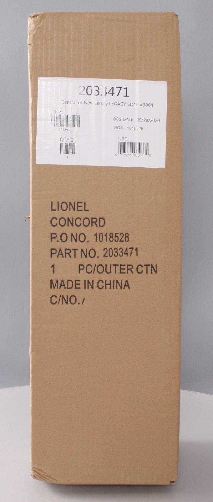 Lionel 2033471 O Central Of New Jersey Legacy SD40 Diesel Locomotive #3064