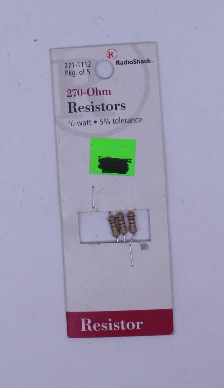 Radio Shack 271-1112 270- OHM Resistors (Pack of 3)