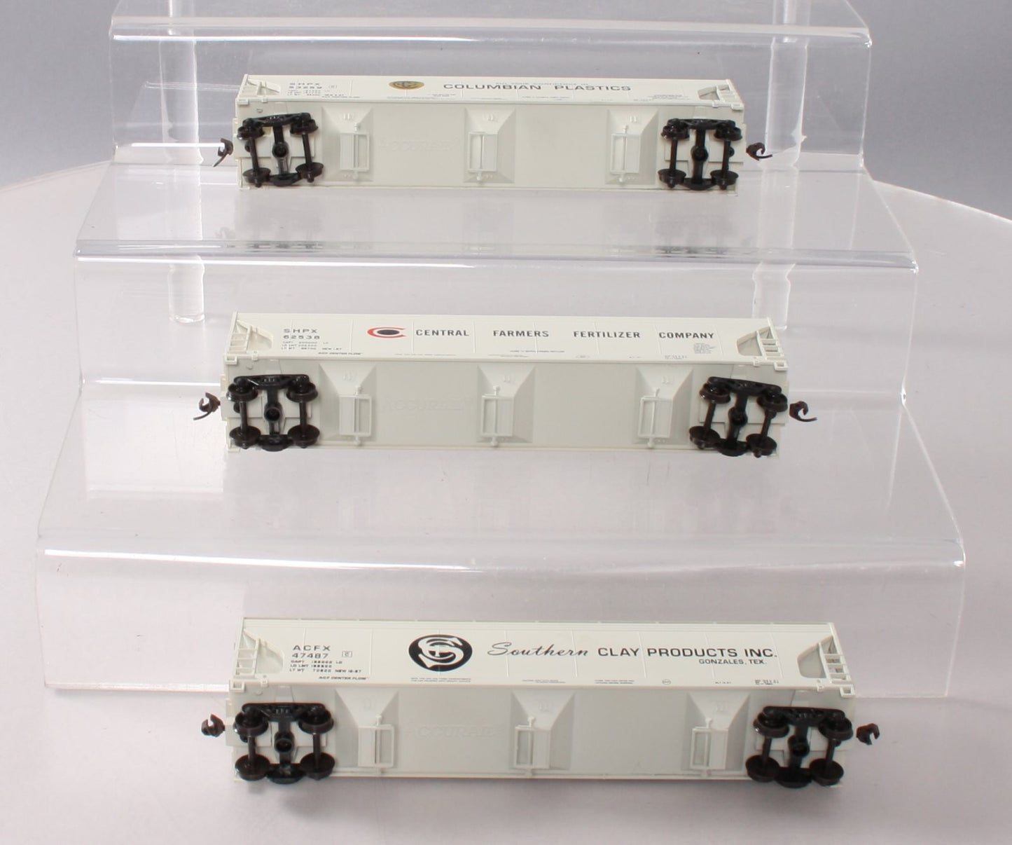 Accurail 8033 HO Scale Southern Clay Products 3-Bay ACF Hopper Kit 3-Pack