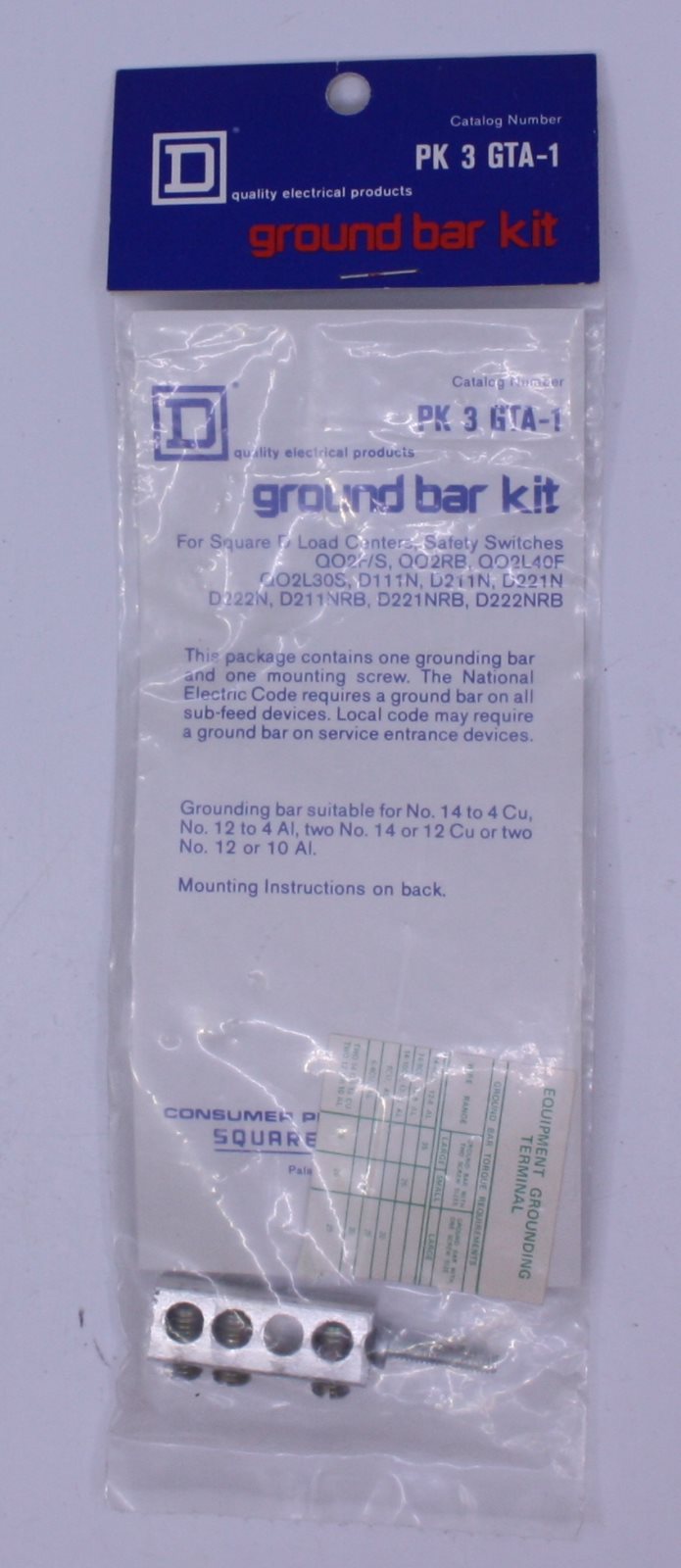 Acme GTA-1 Quality Electrical Products Ground Bar Kit PK 3