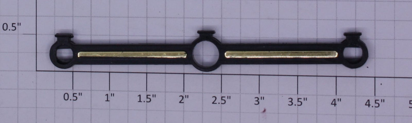 Acme 1000X-301 G Scale Black Plastic Side Rod with Gold Trim