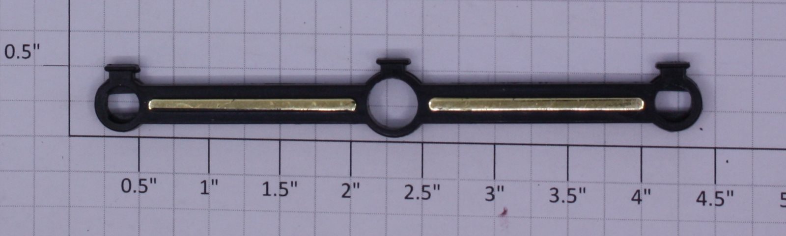 Acme 1000X-301 G Scale Black Plastic Side Rod with Gold Trim