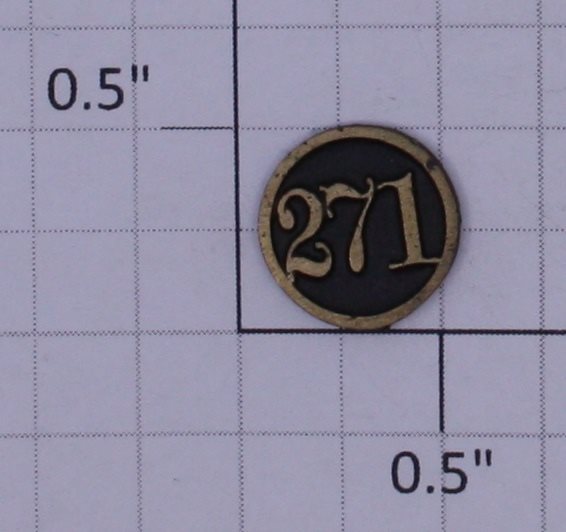 Delton 10016-29-271 2-8-0 C-16 #271 Brass Number Plate