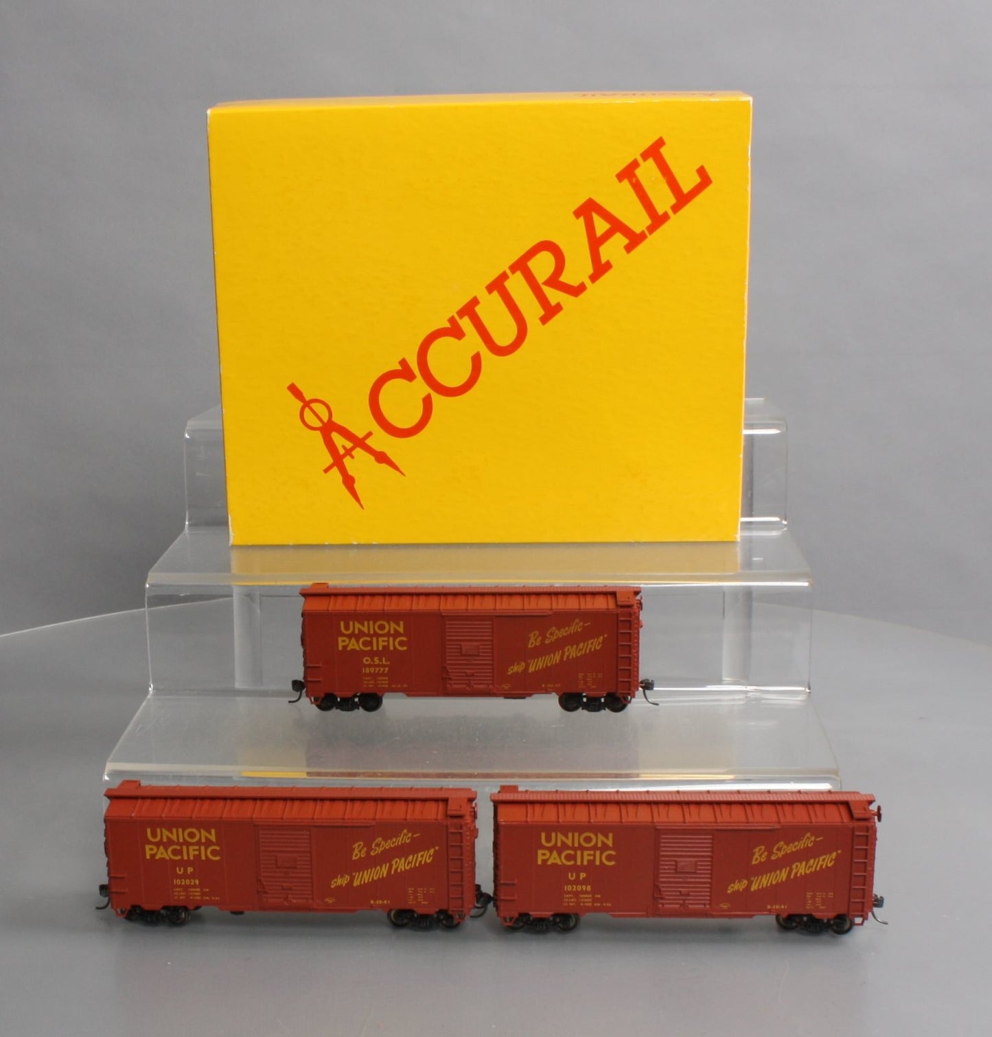 Accurail 3315 HO Scale Steel 40' Boxcars Union Pacific "Be Specific" (Set of 3)