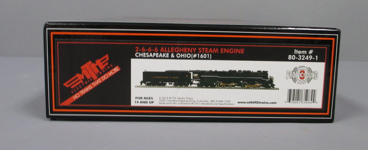 MTH 80-3249-1 HO C&O 2-6-6-6 Allegheny Steam Engine w/PS3 #1601
