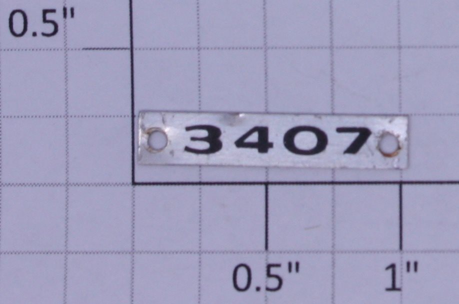 AMT 3407-1XN US Mail Car #3407 Nameplate w/Holes