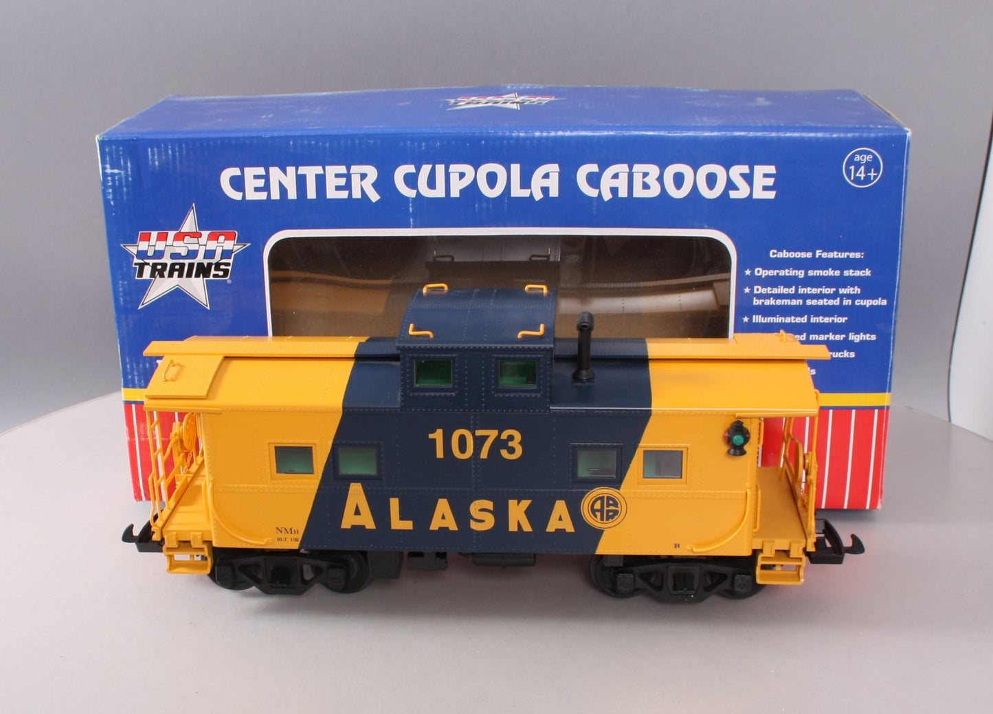 USA Trains R12151 G Alaska Railroad Ultimate Series Center-Cupola Steel Caboose