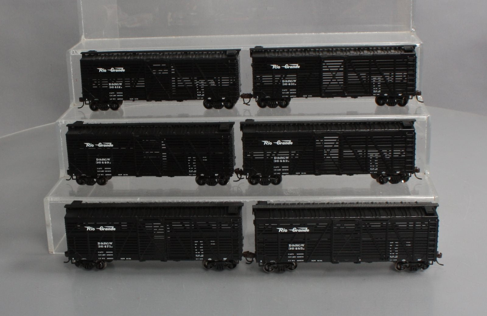 Athearn 73222 HO Rio Grande 40' Stock Car (Pack of 6)