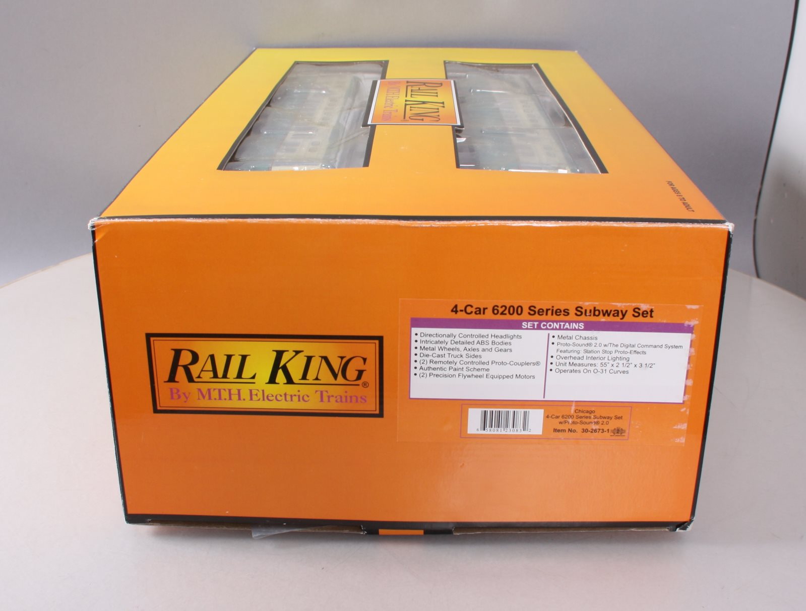 MTH 30-2673-1 O Gauge Chicago 6200 Series 4-Car Subway Set with Proto-Sound 2.0