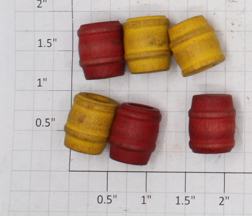 Acme 1000X-852  Small Red and Yellow Barrel Set (Bag of 6)