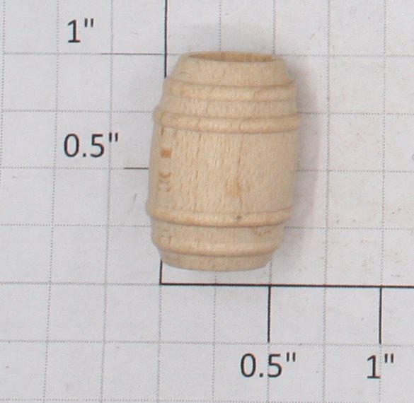 Acme 1000X-847  O Gauge Unfinished 7/8" x 5/8" Wooden Pickle Barrel