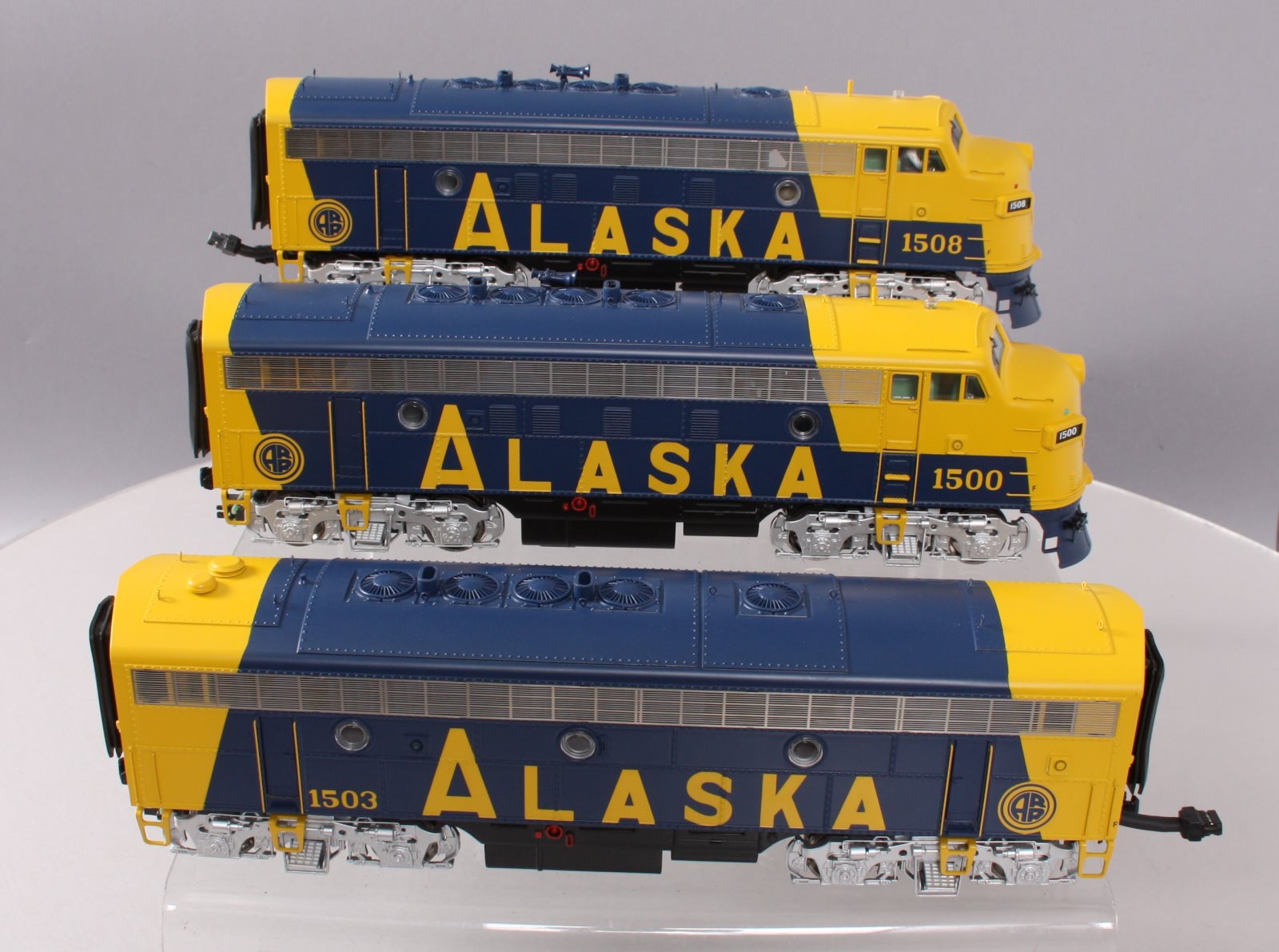 MTH 22-20391-2 O Alaska F7 ABA Diesel Locomotive Set w/PS 3.0 (Set of 3)
