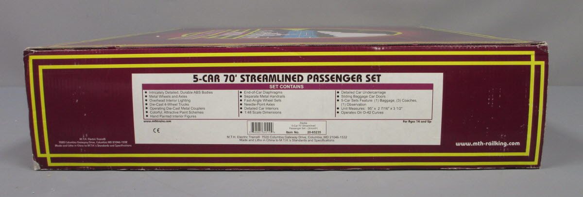 MTH 20-65235 O Alaska 5pk 70' Smoothside Psg.Cars