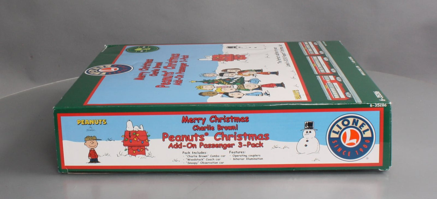 Lionel 6-35286 PEANUTS Christmas Passenger Car 3-Pack Add On