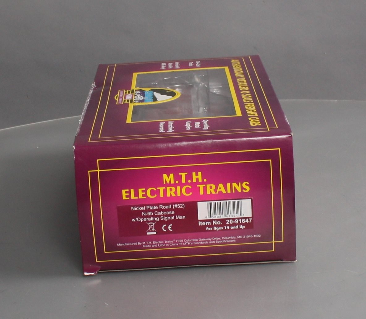 MTH 20-91647 O Nickel Plate Road N-6b Caboose w/Operating Signal Man #52
