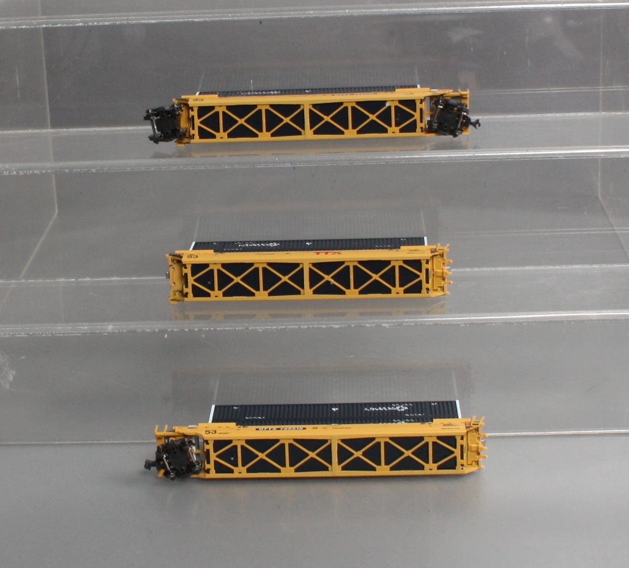 Kato 106-6176 N TTX Gunderson MAXI-IV Well 3-Car Set #766519 w/Containers