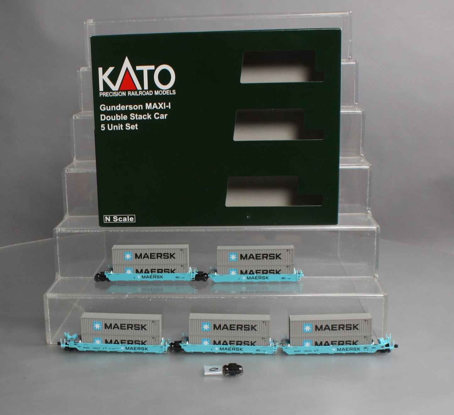 Kato 106-6198 N Maersk Gunderson Maxi-I 5-Unit Well Car w/Containers #100029