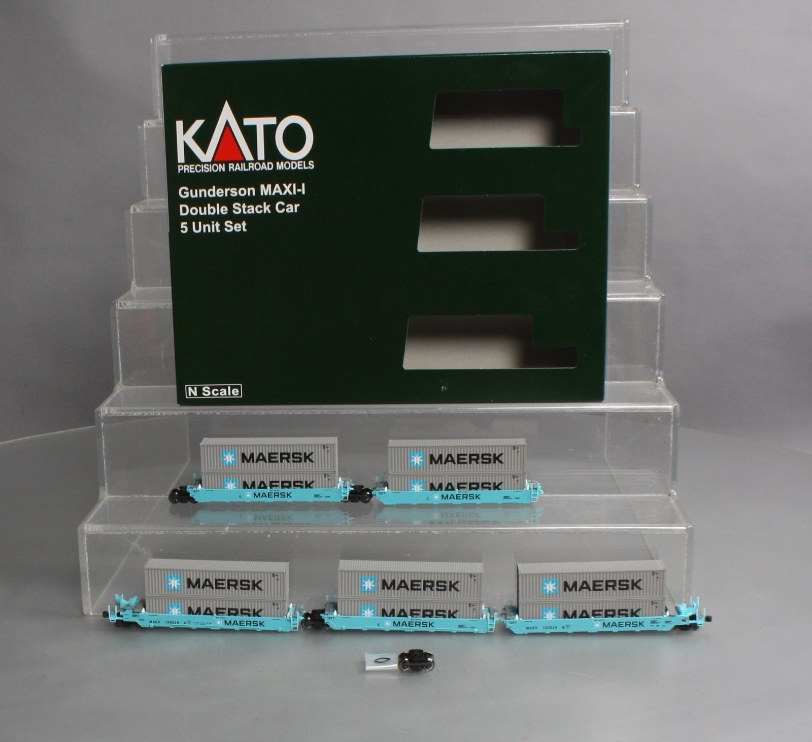 Kato 106-6198 N Maersk Gunderson Maxi-I 5-Unit Well Car w/Containers #100029