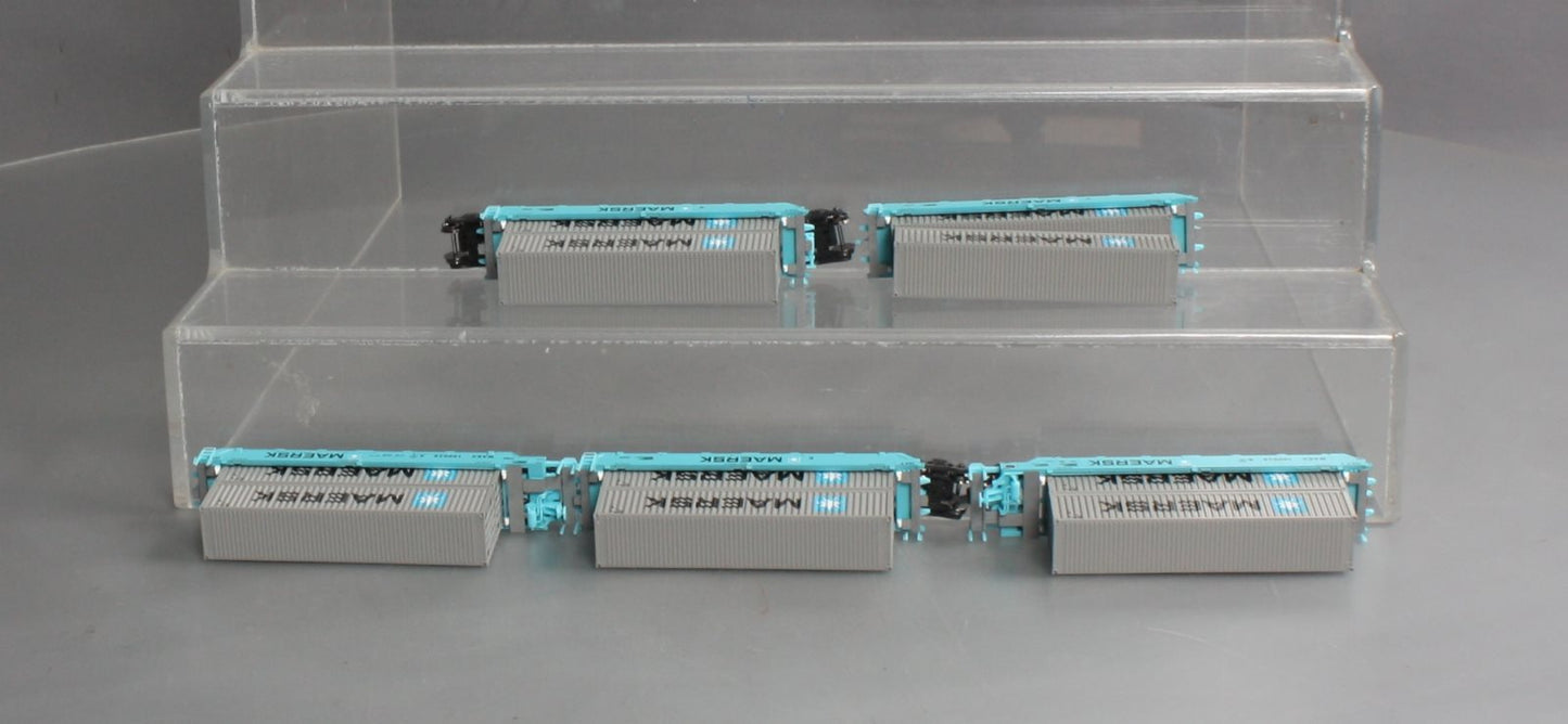 Kato 106-6198 N Maersk Gunderson Maxi-I 5-Unit Well Car w/Containers #100029