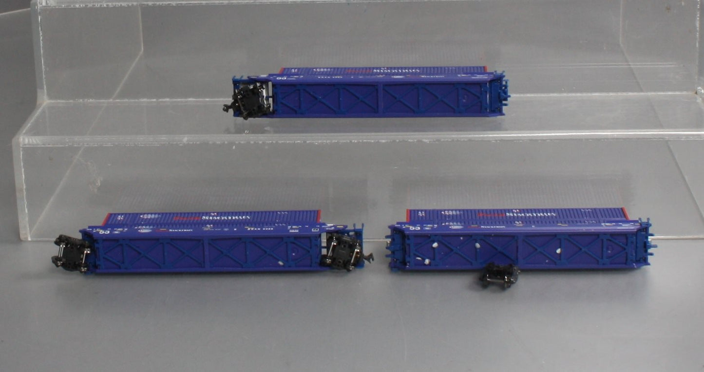 Kato 106-6180 N Gunderson MAXI-IV Double Stack Car w/Pacer Containers (Set of 3)