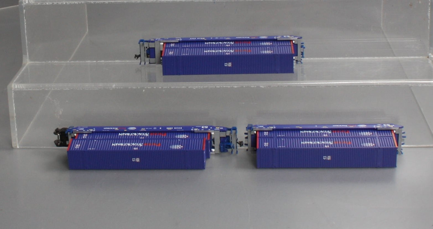 Kato 106-6180 N Gunderson MAXI-IV Double Stack Car w/Pacer Containers (Set of 3)