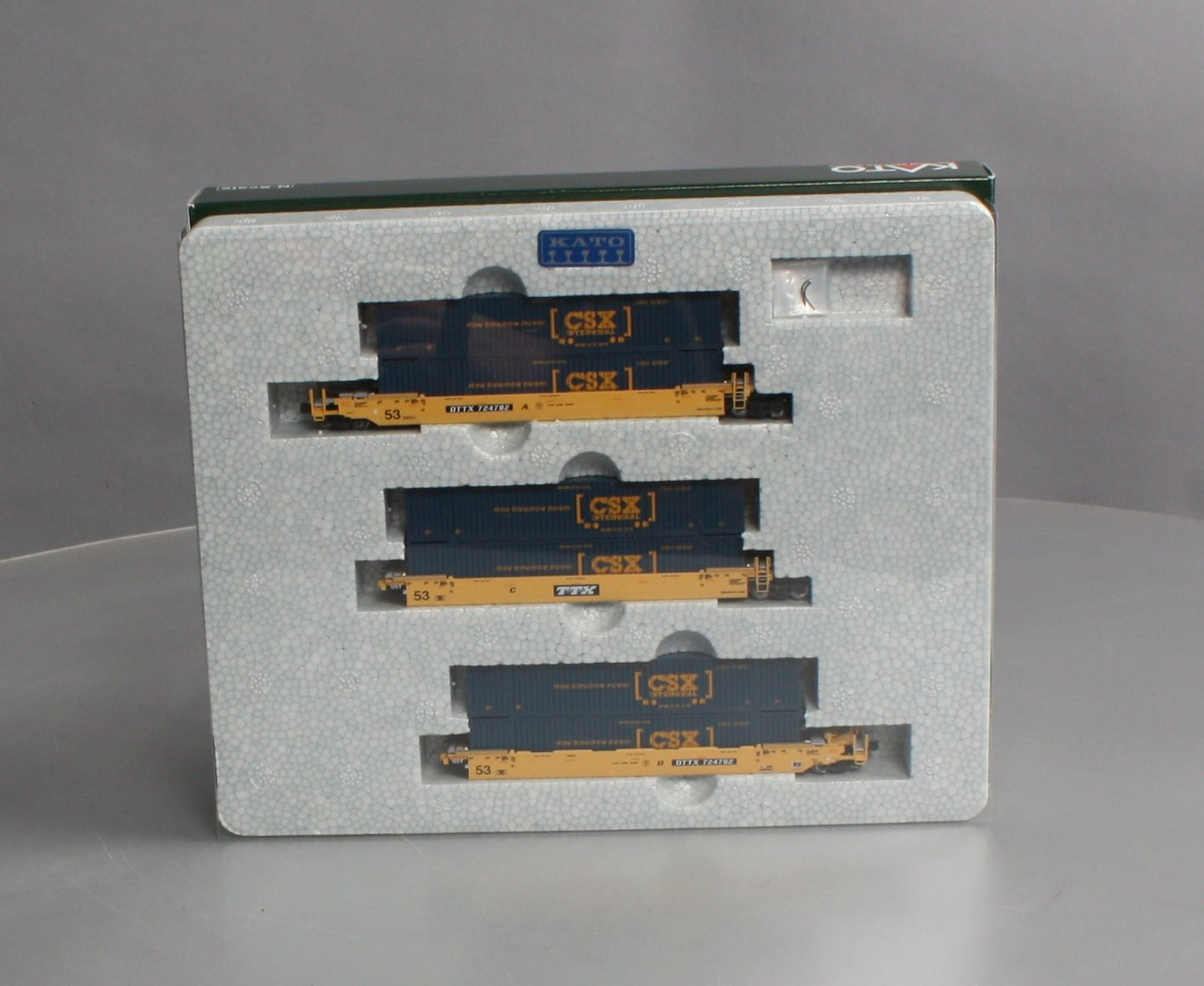 Kato 106-6175 N TTX Gunderson MAXI-IV Well 3-Car Set #724792 w/CSX Containers
