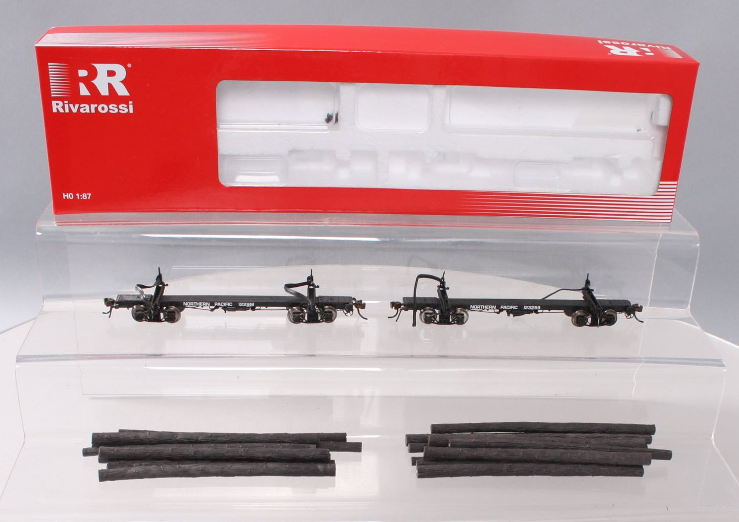 Rivarossi HR6170 HO Northern Pacific Skeleton Log Car #122991,123259 (Set of 2)