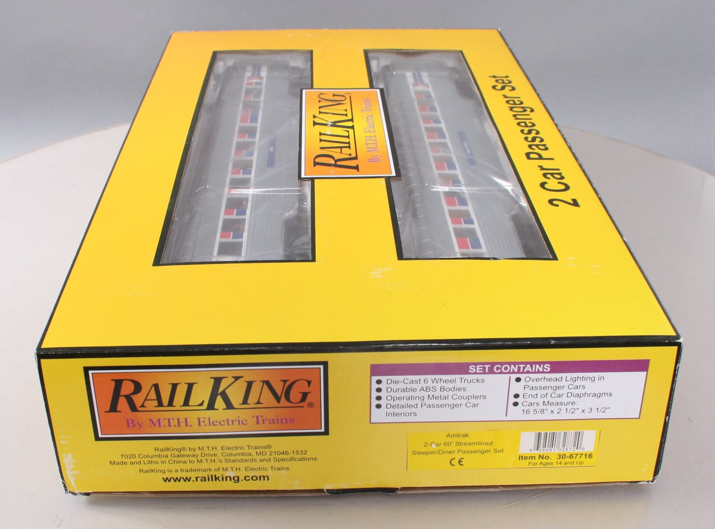 MTH 30-67716 O-27 60' Streamline Sleeper/Diner, Amtrak
