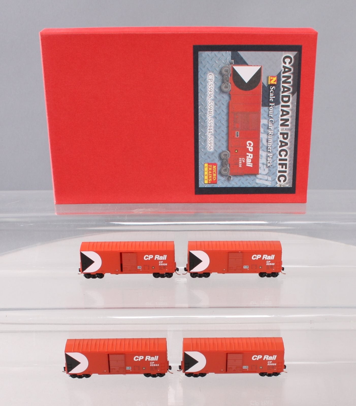 Micro-Trains 99300032 N CP 40' Boxcar w/o Roof Walks Runner Pack (Set of 4)