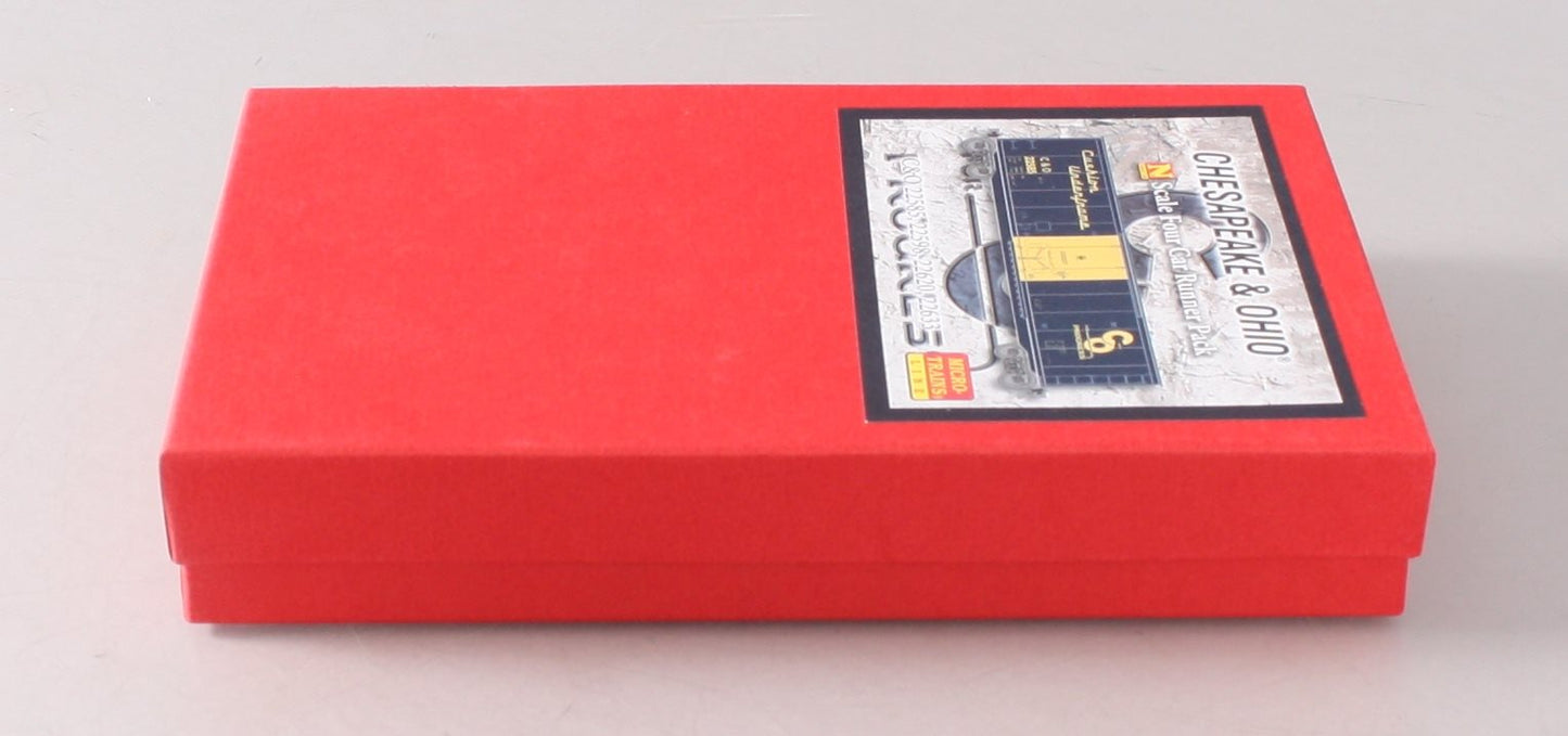 Micro-Trains 99300035 N C&O 50' Boxcar with Plug Doors Runner Pack (Set of 4)