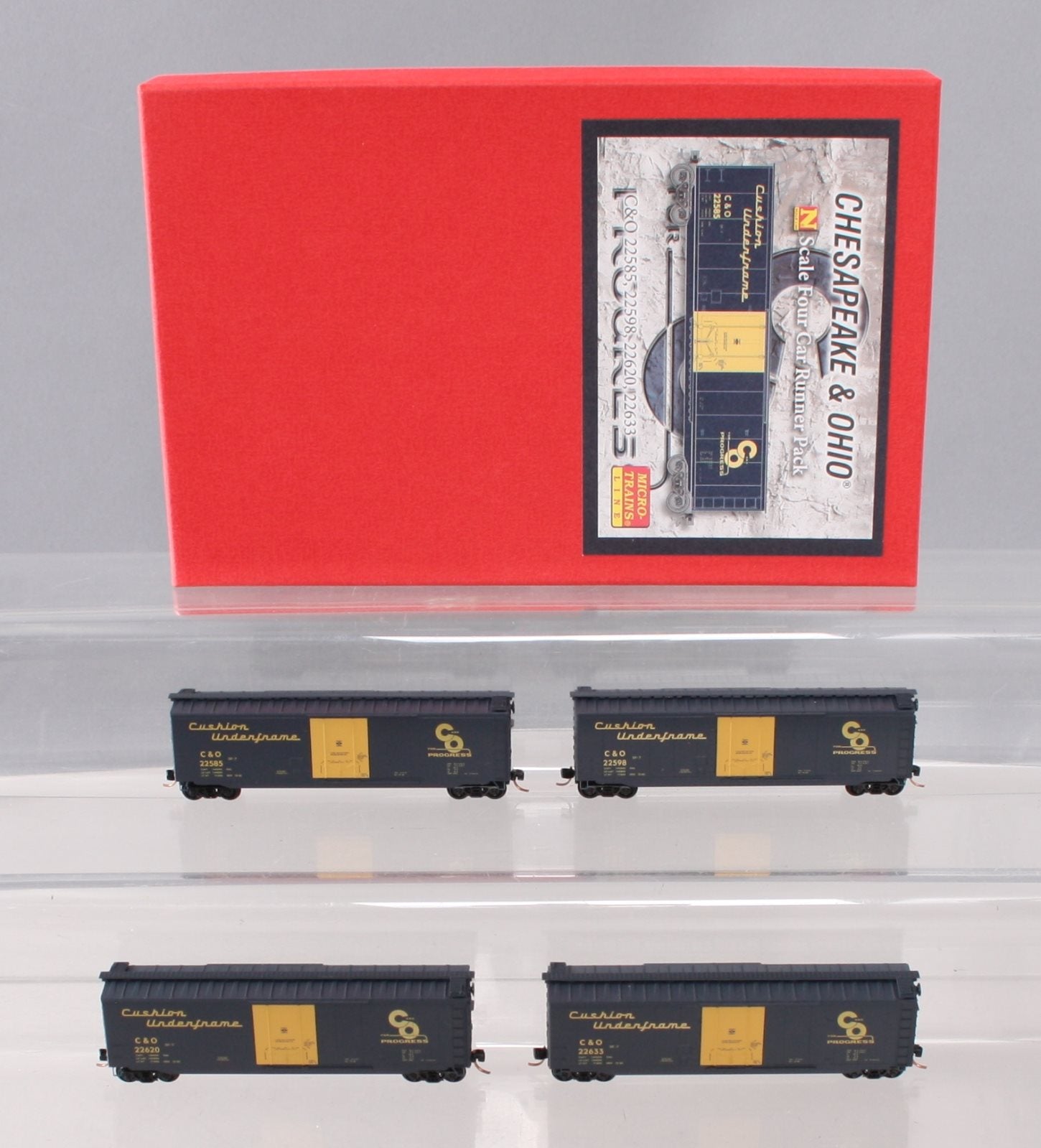 Micro-Trains 99300035 N C&O 50' Boxcar with Plug Doors Runner Pack (Set of 4)