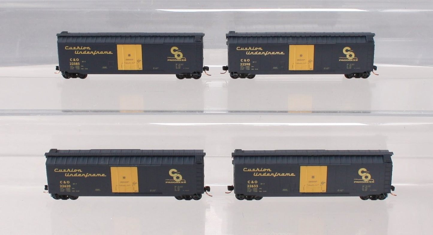 Micro-Trains 99300035 N C&O 50' Boxcar with Plug Doors Runner Pack (Set of 4)