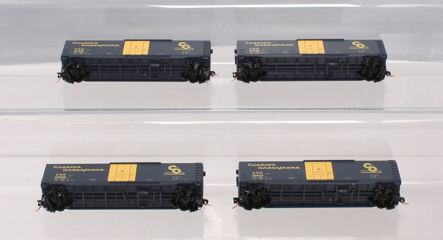 Micro-Trains 99300035 N C&O 50' Boxcar with Plug Doors Runner Pack (Set of 4)